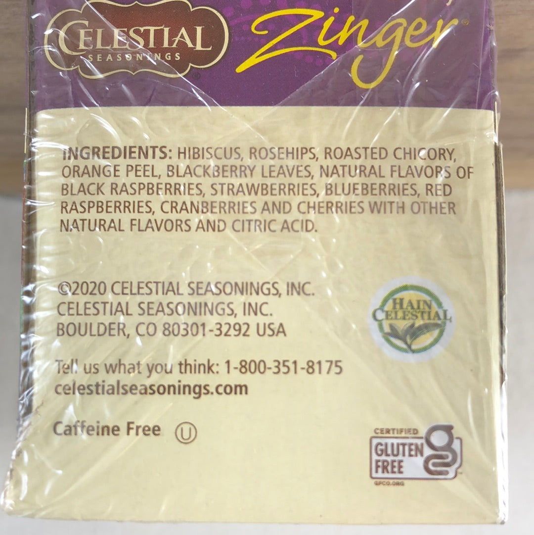 Celestial Seasonings Wild Berry Zinger, 20 ct. – Walnut Street Tea Co.