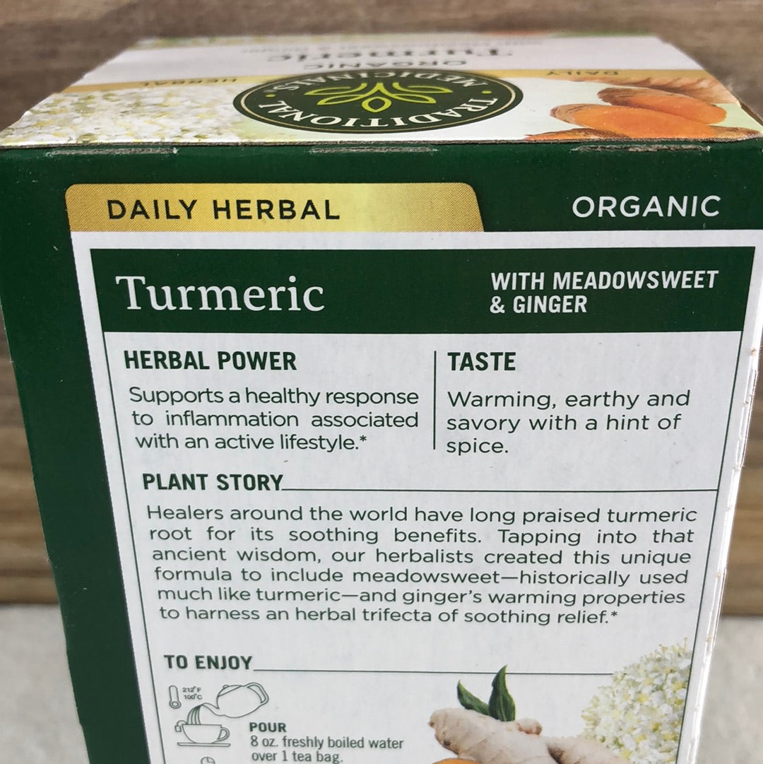 Traditional Medicinals Organic Turmeric w/ Meadowsweet and Ginger, 16