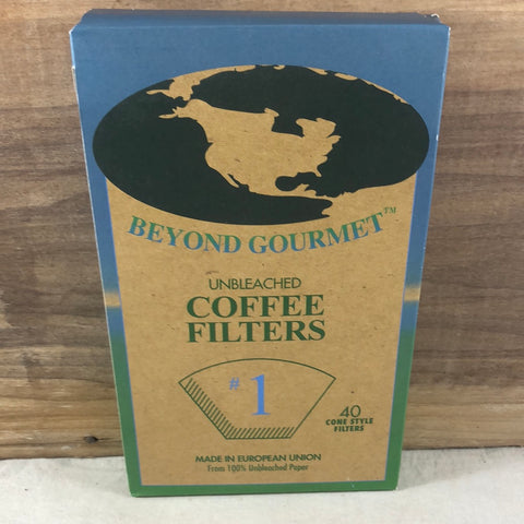Beyond Gourmet Unbleached Cone Filter #1