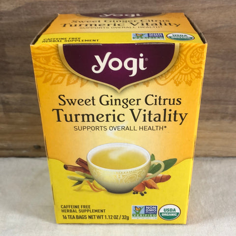 Yogi Sweet Ginger Citrus, Turmeric Vitality, 16 ct.