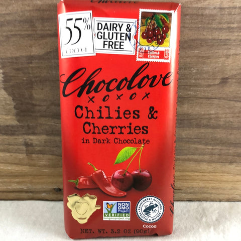 Chocolove Chilies & Cherries in Dark Chocolate, 3.2 oz