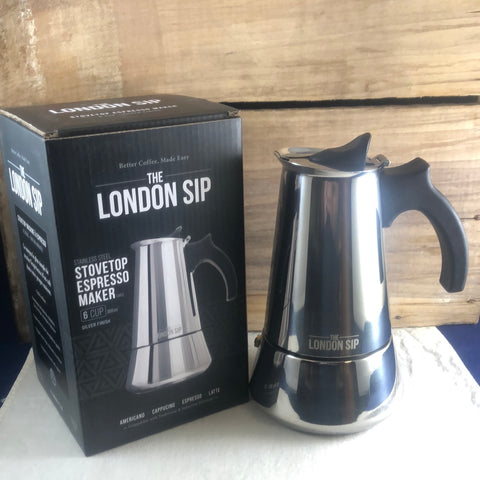 Escali 6 Cup Stovetop Espresso Maker, Silver