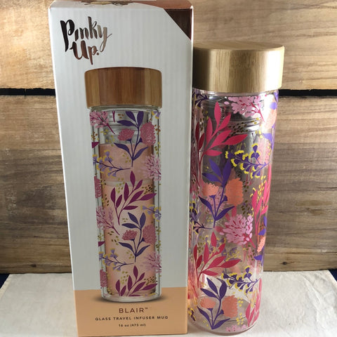 Pinkyup Blair Botanical Bliss Glass Travel Mug & Infuser