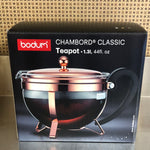 Bodum Chambord Classic Teapot, Copper, 44oz