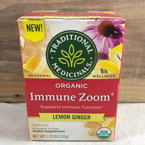 Traditional Medicinals Immune Zoom, Lemon Ginger 16 ct.