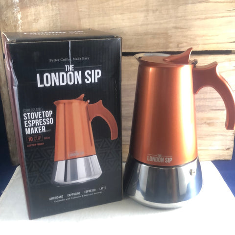 Escali 10 Cup Stovetop Espresso Maker, Copper