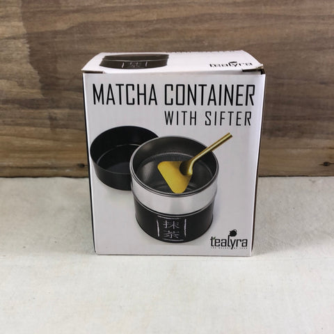 Tealyra Matcha Container with Sifter - Black