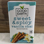 Good Earth Sweet & Spicy Vanilla Chai, 18 ct.