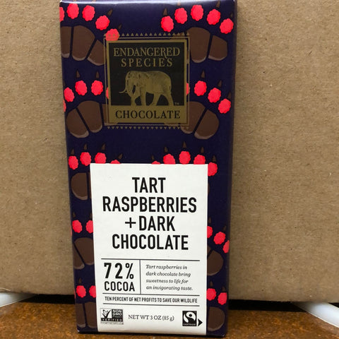 Endangered Species Tart Raspberries and Dark Chocolate